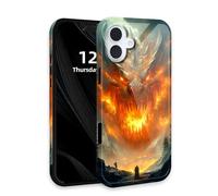 DISUOFEART for iPhone 17 Case with Double Layer Protection - Film Design 2 in 1 Phone Cover, Deer in the Forest Near Stream Hard Back Panel + Soft TPU Inner