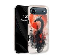 DISUOFEART for iPhone Air Case with Double Layer Protection - Film Design 2 in 1 Phone Cover, Black Dragon Against Red Moon Hard Back Panel + Soft TPU Inner
