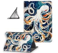 DISUOFEART for Kindle Paperwhite Case 11th Generation 2021, Slim Lightweight Stand Cover with Auto Sleep/Wake, White Octopus in The Ocean