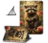 DISUOFEART for Kindle Paperwhite Case 11th Generation 2021, Slim Lightweight Stand Cover with Auto Sleep/Wake, Cute Raccoon Rose Sunlit Woods