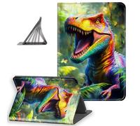 DISUOFEART for Kindle Paperwhite Case 11th Generation 2021, Slim Lightweight Stand Cover with Auto Sleep/Wake, Colorful T-Rex in Jungle