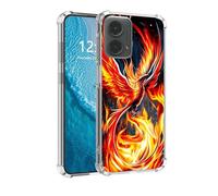 DISUOFEART for Motorola Moto G 5G 2024 Case with Pattern Design, Anti-Scratch Transparent Hard Back Phone Cover, Phoenix Rising from The Ashes Clear Slim Shockproof Military-Grade Protection
