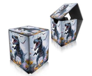 DISUOFEART for MTG Deck Box, Trading Card Storage Case Holds 100+ Sleeved Cards, Fierce Dinosaur in Floral Magnetic Closure Durable Deck Holder for Magic The Gathering, TCG & Commander