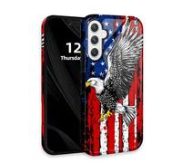 DISUOFEART for Samsung Galaxy A14 5G Phone Case with Double Layer Protection - Film Design 2 in 1 Phone Cover, American Flag with Eagle Hard Back Panel + Soft TPU Inner
