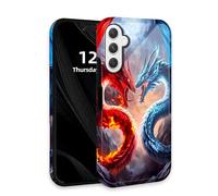 DISUOFEART for Samsung Galaxy A15 5G Phone Case with Double Layer Protection - Film Design 2 in 1 Phone Cover, Two Dragons Fighting Hard Back Panel + Soft TPU Inner