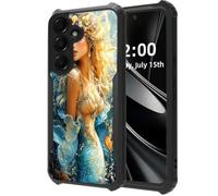 DISUOFEART for Samsung Galaxy A16 5G Phone Case, Golden Floral Mermaid | Military Grade Protection With Air-Cushioned Shock-Resistant Corners and a Clear Anti-Yellowing Acrylic Backplate