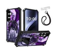 DISUOFEART for Samsung Galaxy A16 5G Phone Case, Military Grade Shockproof ArmorShield with Hidden Kickstand, Keeper of The Amethyst Wyvern Heavy Duty Protective Cover