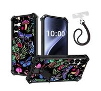 DISUOFEART for Samsung Galaxy A16 5G Phone Case, Military Grade Shockproof ArmorShield with Hidden Kickstand, Forest Flora Fauna Heavy Duty Protective Cover