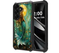 DISUOFEART for Samsung Galaxy A16 5G Phone Case, Teal Mermaid Gold Moon | Military Grade Protection With Air-Cushioned Shock-Resistant Corners and a Clear Anti-Yellowing Acrylic Backplate