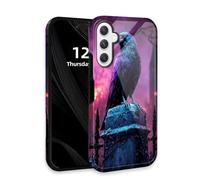 DISUOFEART for Samsung Galaxy A16 5G Phone Case with Double Layer Protection - Film Design 2 in 1 Phone Cover, Raven on Gatepost in Purple Haze Hard Back Panel + Soft TPU Inner
