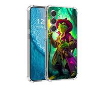 DISUOFEART for Samsung Galaxy A16 5G Phone Case with Pattern Design, Anti-Scratch Transparent Hard Back Phone Cover, Frog Wizard in Enchanted Forest Clear Slim Shockproof Military-Grade Protection