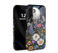 DISUOFEART for Samsung Galaxy A17 5G Phone Case with Double Layer Protection - Film Design 2 in 1 Phone Cover, Wildflower Under the Moonlight Hard Back Panel + Soft TPU Inner