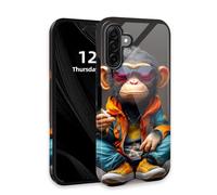 DISUOFEART for Samsung Galaxy A17 5G Phone Case with Double Layer Protection - Film Design 2 in 1 Phone Cover, Cool Chimp in Sunglasses Hard Back Panel + Soft TPU Inner