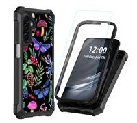 DISUOFEART for Samsung Galaxy A17/ A26 5G Phone Case with Tempered Glass Screen Protector, Shockproof TPU Cover, Reinforced Corners, Anti-Scratch, Full Protection, Forest Flora Fauna