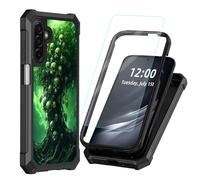 DISUOFEART for Samsung Galaxy A17/ A26 5G Phone Case with Tempered Glass Screen Protector, Shockproof TPU Cover, Reinforced Corners, Anti-Scratch, Full Protection, Skull Tree Eerie Green Glow