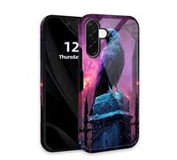 DISUOFEART for Samsung Galaxy A26 5G Phone Case with Double Layer Protection - Film Design 2 in 1 Phone Cover, Raven on Gatepost in Purple Haze Hard Back Panel + Soft TPU Inner