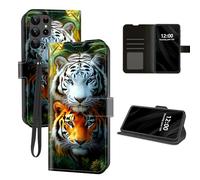 DISUOFEART for Samsung Galaxy A35 5G Phone Case Wallet with Card Holder, Two Tigers in Jungle RFID Blocking Leather Flip Cover Magnetic Snap and Kickstand