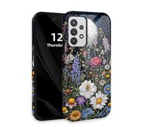 DISUOFEART for Samsung Galaxy A53 5G Phone Case with Double Layer Protection - Film Design 2 in 1 Phone Cover, Wildflower Under The Moonlight Hard Back Panel + Soft TPU Inner