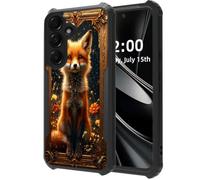 DISUOFEART for Samsung Galaxy A54 5G Phone Case, Red Fox Gold Frame | Military Grade Protection With Air-Cushioned Shock-Resistant Corners and a Clear Anti-Yellowing Acrylic Backplate