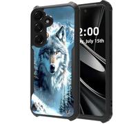 DISUOFEART for Samsung Galaxy A55 5G Phone Case, Snowy Highland Arctic Wolf Military Grade Defense, Air-Cushioned Shock-Resistant Corner Guards, Yellowing-Proof Acrylic Backplate
