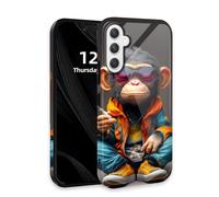 DISUOFEART for Samsung Galaxy A55 5G Phone Case with Double Layer Protection - Film Design 2 in 1 Phone Cover, Cool Chimp in Sunglasses Hard Back Panel + Soft TPU Inner