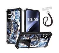 DISUOFEART for Samsung Galaxy A56 5G Phone Case, Military Grade Shockproof ArmorShield with Hidden Kickstand, Wolves in The Moonlight Heavy Duty Protective Cover