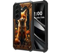 DISUOFEART for Samsung Galaxy A56 5G Phone Case, Red Fox Gold Frame | Military Grade Protection With Air-Cushioned Shock-Resistant Corners and a Clear Anti-Yellowing Acrylic Backplate