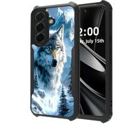 DISUOFEART for Samsung Galaxy A56 5G Phone Case, Snowy Mountainscape Arctic Wolf Military Grade Defense, Air-Cushioned Shock-Resistant Corner Guards, Yellowing-Proof Acrylic Backplate