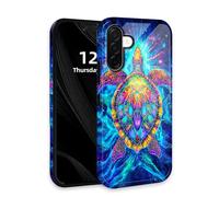 DISUOFEART for Samsung Galaxy A56 5G Phone Case with Double Layer Protection - Film Design 2 in 1 Phone Cover, Rainbow Turtle in Cosmic Light Hard Back Panel + Soft TPU Inner