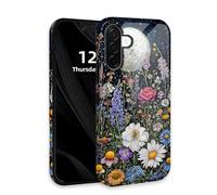 DISUOFEART for Samsung Galaxy A56 5G Phone Case with Double Layer Protection - Film Design 2 in 1 Phone Cover, Wildflower Under The Moonlight Hard Back Panel + Soft TPU Inner