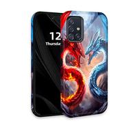 DISUOFEART for Samsung Galaxy A71 5G Phone Case with Double Layer Protection - Film Design 2 in 1 Phone Cover, Two Dragons Fighting Hard Back Panel + Soft TPU Inner