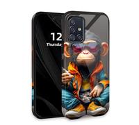 DISUOFEART for Samsung Galaxy A71 5G Phone Case with Double Layer Protection - Film Design 2 in 1 Phone Cover, Cool Chimp in Sunglasses Hard Back Panel + Soft TPU Inner