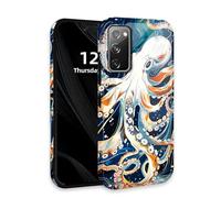 DISUOFEART for Samsung Galaxy S20 FE Case with Double Layer Protection - Film Design 2 in 1 Phone Cover, White Octopus in The Ocean Hard Back Panel + Soft TPU Inner