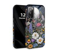 DISUOFEART for Samsung Galaxy S20 FE Case with Double Layer Protection - Film Design 2 in 1 Phone Cover, Wildflower Under The Moonlight Hard Back Panel + Soft TPU Inner