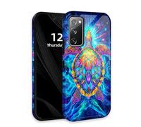 DISUOFEART for Samsung Galaxy S20 FE Case with Double Layer Protection - Film Design 2 in 1 Phone Cover, Rainbow Turtle in Cosmic Light Hard Back Panel + Soft TPU Inner