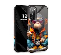 DISUOFEART for Samsung Galaxy S20 FE Case with Double Layer Protection - Film Design 2 in 1 Phone Cover, Cool Chimp in Sunglasses Hard Back Panel + Soft TPU Inner