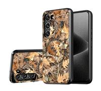 DISUOFEART for Samsung Galaxy S21 FE Case, Camouflage Autumn Leaf Litter Military-Grade Shockproof Protection, Camera Lens Protector & Adjustable Kickstand, Heavy Duty Drop Protection