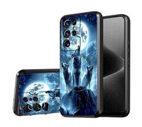 DISUOFEART for Samsung Galaxy S21 Ultra Case, Wolves Howling at Moon Military-Grade Shockproof Protection, Camera Lens Protector & Adjustable Kickstand, Heavy Duty Drop Protection
