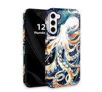 DISUOFEART for Samsung Galaxy S23 Case with Double Layer Protection - Film Design 2 in 1 Phone Cover, White Octopus in The Ocean Hard Back Panel + Soft TPU Inner