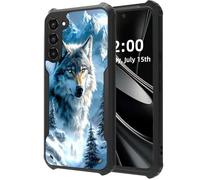 DISUOFEART for Samsung Galaxy S23 Plus Case, Snowy Mountainscape Arctic Wolf Military Grade Defense, Air-Cushioned Shock-Resistant Corner Guards, Yellowing-Proof Acrylic Backplate