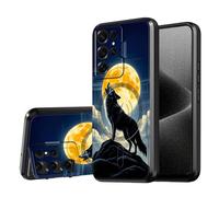 DISUOFEART for Samsung Galaxy S23 Ultra Case, Wolf Howling at Full Moon Military-Grade Shockproof Protection, Camera Lens Protector & Adjustable Kickstand, Heavy Duty Drop Protection