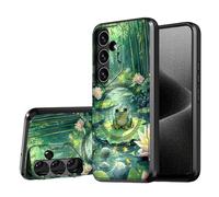 DISUOFEART for Samsung Galaxy S24 FE Case, Frog on Lily Pad Military-Grade Shockproof Protection, Camera Lens Protector & Adjustable Kickstand, Heavy Duty Drop Protection