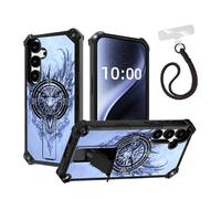 DISUOFEART for Samsung Galaxy S24 FE Case, Military Grade Shockproof ArmorShield with Hidden Kickstand, Angry Dragon Head Heavy Duty Protective Cover [Compatible with Mag-Safe]
