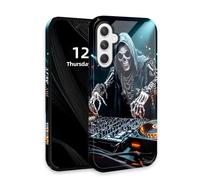 DISUOFEART for Samsung Galaxy S24 Plus Case with Double Layer Protection - Film Design 2 in 1 Phone Cover, Skeleton DJ in The Club Hard Back Panel + Soft TPU Inner