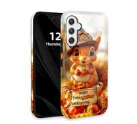 DISUOFEART for Samsung Galaxy S25 FE Case with Double Layer Protection - Film Design 2 in 1 Phone Cover, Pilgrim Hat Squirrel for Holiday Decor Hard Back Panel + Soft TPU Inner