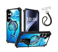 DISUOFEART for Samsung Galaxy S25 Plus Case, Military Grade Shockproof ArmorShield with Hidden Kickstand, Dolphin Swimming in The Ocean Heavy Duty Protective Cover [Compatible with Mag-Safe]