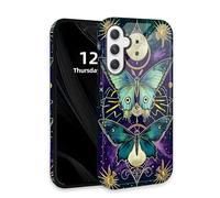 DISUOFEART for Samsung Galaxy S25 Plus Case with Double Layer Protection - Film Design 2 in 1 Phone Cover, Mystic Butterfly Symbols Hard Back Panel + Soft TPU Inner