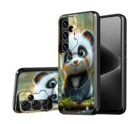 DISUOFEART for Samsung Galaxy S25 Plus/ S24 Plus Case, Cute Panda in Bamboo Forest Military-Grade Shockproof Protection, Camera Lens Protector & Adjustable Kickstand, Heavy Duty Drop Protection