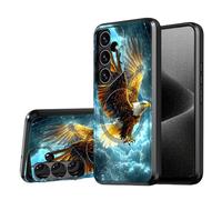 DISUOFEART for Samsung Galaxy S25 Plus/ S24 Plus Case, Eagle Flying in Stormy Sky Military-Grade Shockproof Protection, Camera Lens Protector & Adjustable Kickstand, Heavy Duty Drop Protection