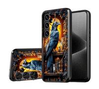 DISUOFEART for Samsung Galaxy S25 Plus/ S24 Plus Case, Raven in a Cozy Nook Military-Grade Shockproof Protection, Camera Lens Protector & Adjustable Kickstand, Heavy Duty Drop Protection